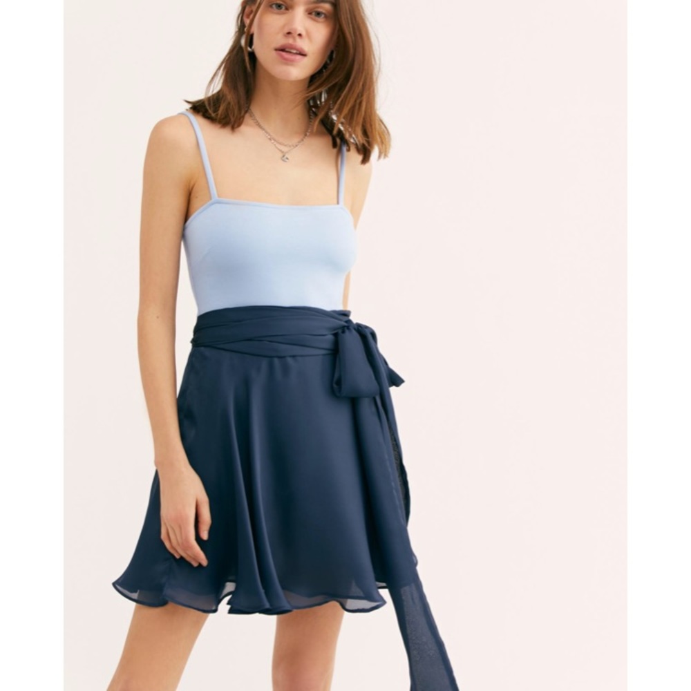 FREE PEOPLE BLUE SKATER SKIRT